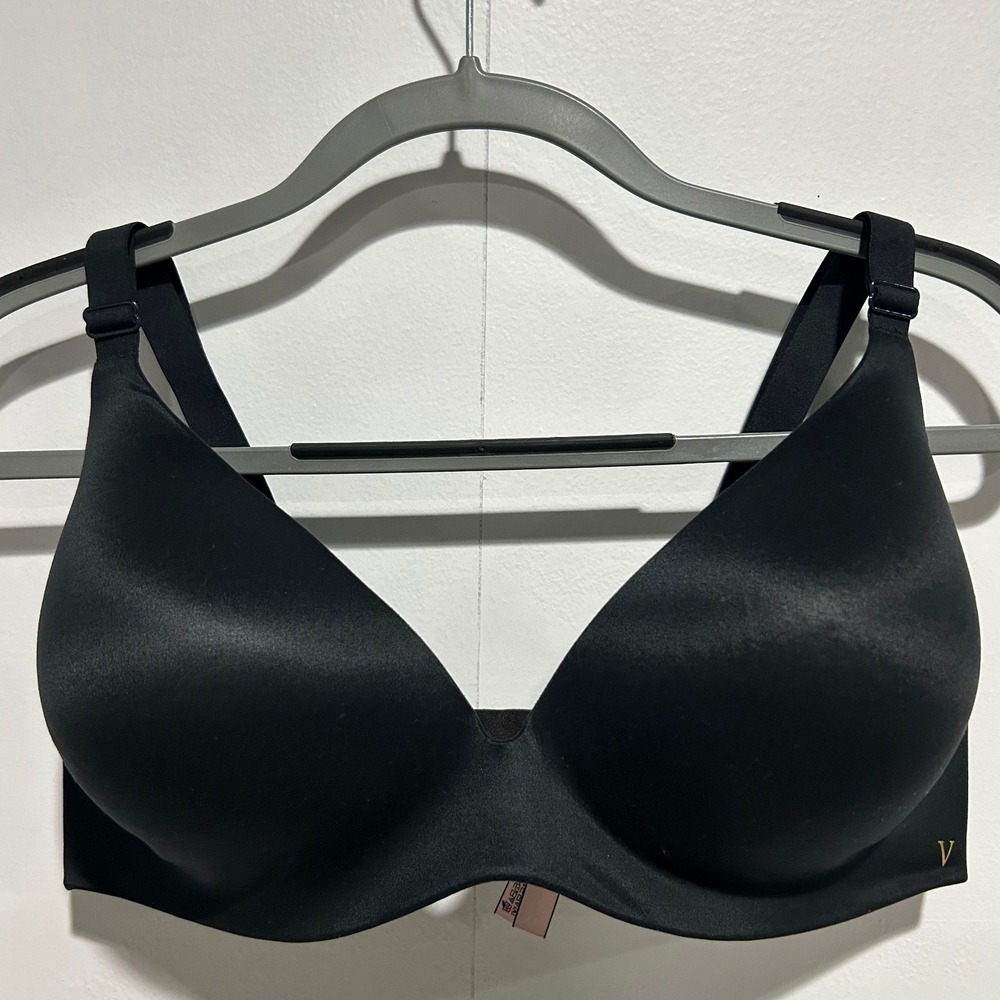 Victoria's Secret Bra Women 38DD Black Lined Demi Smooth Underwire Lingerie
